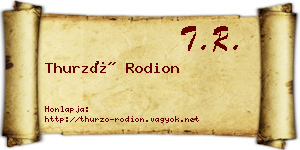 Thurzó Rodion névjegykártya